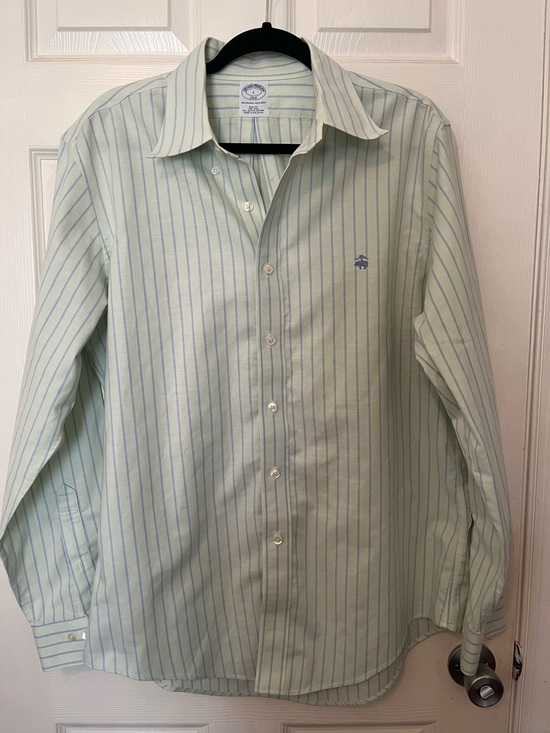Brooks Brothers Other - Brooks Brothers Large Mint Green and Light Blue Striped Dress Shirt Old Money